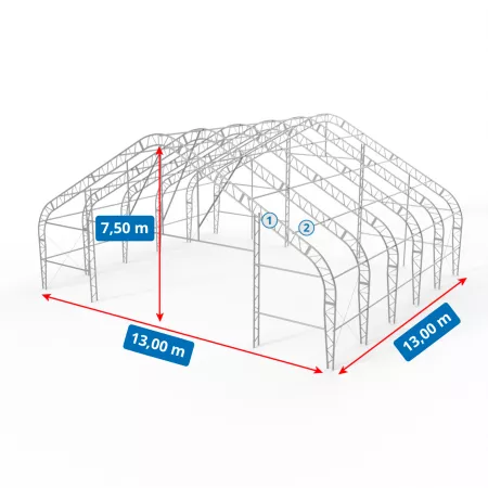 Hangar samolotowy 13x13m PVC 750g/m2