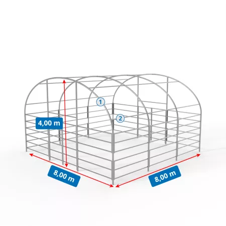 Zagroda dla zwierząt 8x8m PVC 750g/m2