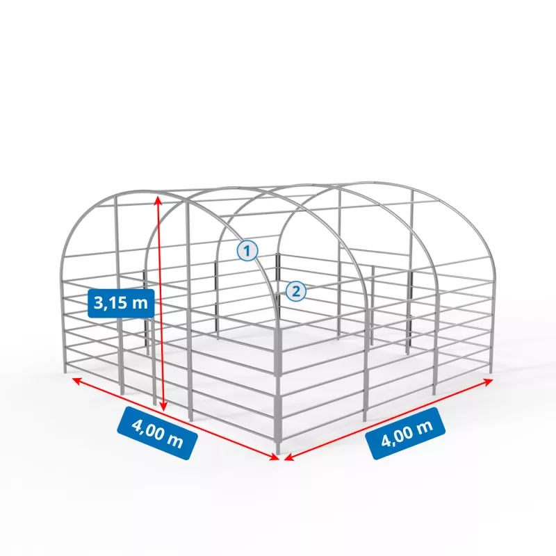 Zagroda dla zwierząt 4x4m PVC 750g/m2