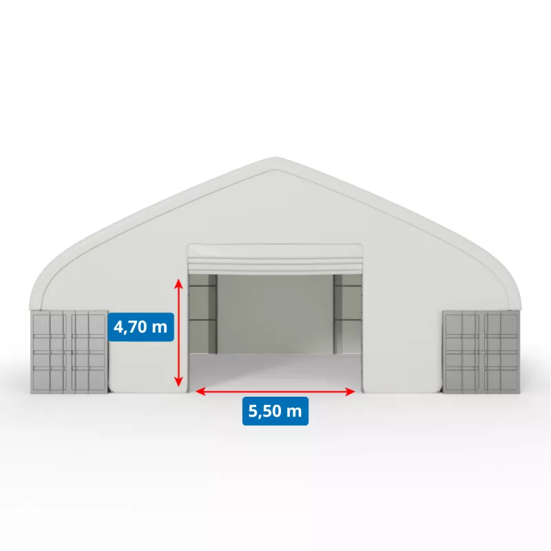 Zadaszenie kontenerowe 15,25x24m ze ścianami PVC 900g/m2