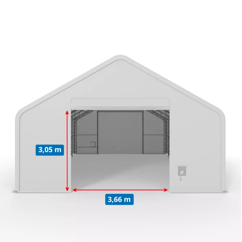 Hala namiotowa z dwuspadowym dachem 6,1x12,2m PVC 750g/m2