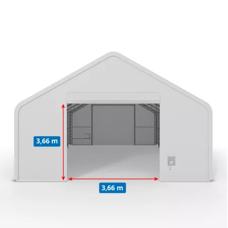 Hala namiotowa z dwuspadowym dachem 6,1x9,76m PVC 750g/m2