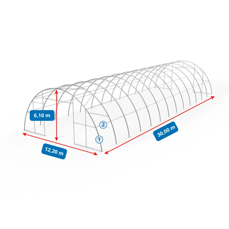 Hala namiotowa łukowa 12,2x30m PVC 900g/m2